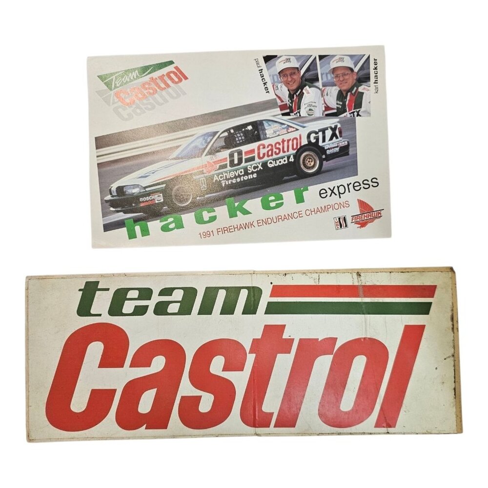 Team Castrol Sticker Decal 1991 Firehawk Endurance Champions Hacker Express Card